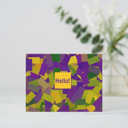Mardi Gras Blocks Postkarte (Stehend Vorderseite)