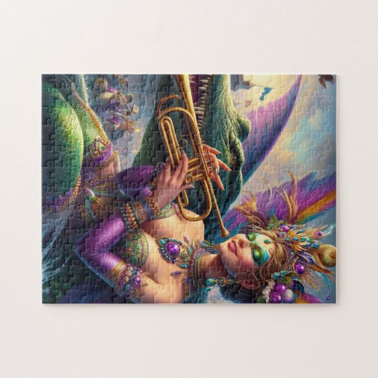 Mardi Gras Blond und Claude der Alligator Puzzle (Horizontal)