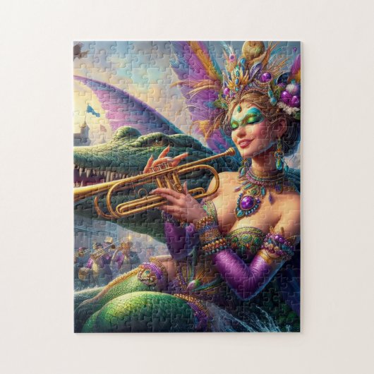 Mardi Gras Blond und Claude der Alligator Puzzle (Vertikal)