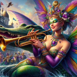 Mardi Gras Blond und Claude der Alligator Puzzle