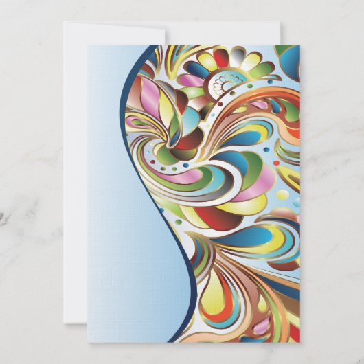 Mardi Gras Blue Wedding Einladung (Rückseite)