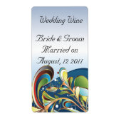 Mardi Gras Blue Wedding Wine Label (Vorne)