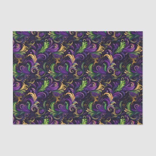 Mardi Gras Blumenmuster Seidenpapier (Vorderseite)