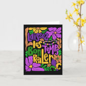 Mardi Gras Boho Laissez Les Bon Temps Rouler Fleur Karte (Gelbe Blume)