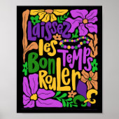 Mardi Gras Boho Laissez Les Bon Temps Rouler Fleur Poster (Vorne)