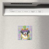 Mardi Gras Border Collie Magnet (In Situ (Geschirrspüler))