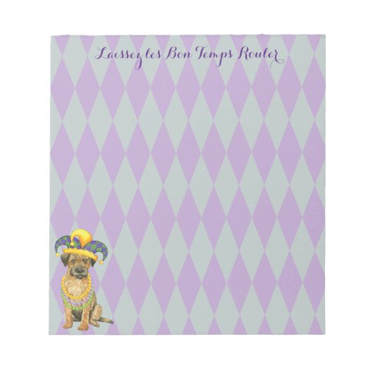 Mardi Gras Border Terrier Notizblock (Vorderseite)