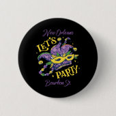 Mardi Gras Bourbon Street New Orleans Souvenir Lou Button (Vorderseite)