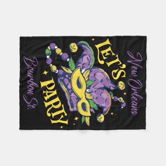 Mardi Gras Bourbon Street New Orleans Souvenir Lou Fleecedecke (Vorderseite (Horizontal))
