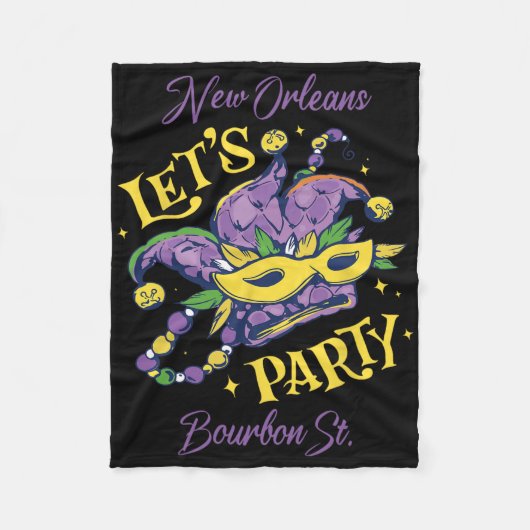 Mardi Gras Bourbon Street New Orleans Souvenir Lou Fleecedecke (Vorderseite)