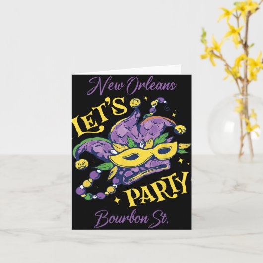 Mardi Gras Bourbon Street New Orleans Souvenir Lou Karte (Gelbe Blume)