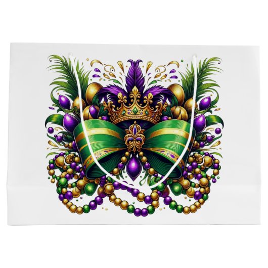 Mardi Gras Bow Große Geschenktüte (Rückseite)