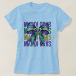 🎭 Mardi Gras Bow T - Shirt - Festive und stilvoll