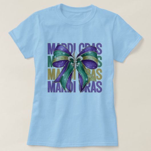 🎭 Mardi Gras Bow T - Shirt - Festive und stilvoll (Design vorne)