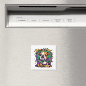 Mardi Gras Bow Wow Bacchus Bulldog Magnet (In Situ (Geschirrspüler))