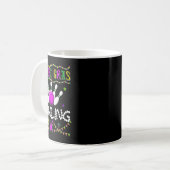 Mardi Gras Bowling Crew Ausrüstung Spieler Paraden Kaffeetasse (Vorderseite Links)