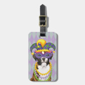 Mardi Gras Boxer Gepäckmarke Gepäckanhänger (Vorderseite vertikal)