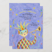 Mardi Gras Boy Einladung zum Geburtstag (Vorne/Hinten)