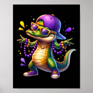 Mardi Gras Boys Men Alligator Mardi Gras Poster