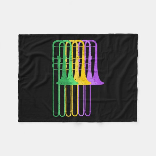 Mardi Gras Br Trombone Marching Orchestra Fleecedecke (Vorderseite (Horizontal))