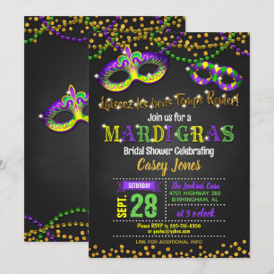 Mardi Gras Bridal Dusche Einladung