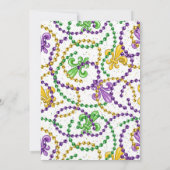 Mardi Gras Bridal Dusche Einladung - Weiß (Rückseite)