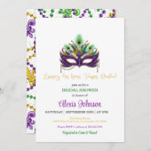 Mardi Gras Bridal Dusche Einladung - Weiß (Vorne/Hinten)