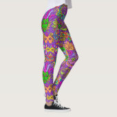 Mardi Gras Bright Lila grüne Masquerade Masken Leggings (Rechts)