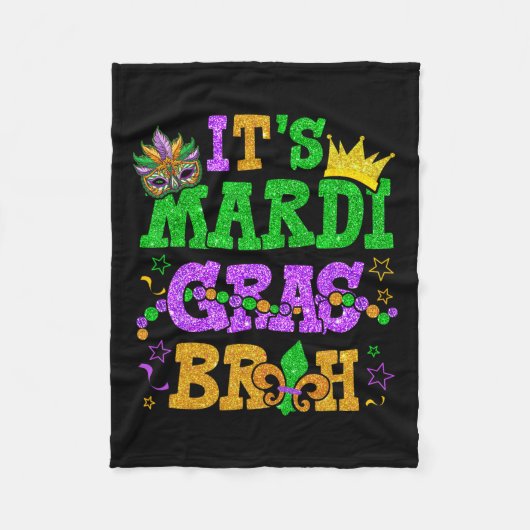 Mardi Gras Bruh Funny Mardi Gras Teens Boys K Fleecedecke (Vorderseite)