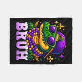 Mardi Gras Bruh Mardigator Alligator Costume Teens Fleecedecke (Vorderseite (Horizontal))
