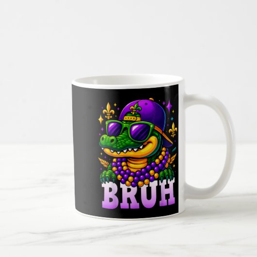 Mardi Gras Bruh Mardigator Alligator Costume Teens Kaffeetasse (Rechts)