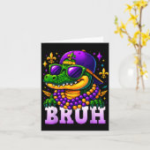 Mardi Gras Bruh Mardigator Alligator Costume Teens Karte (Gelbe Blume)