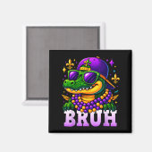 Mardi Gras Bruh Mardigator Alligator Costume Teens Magnet (Vorderseite/Rückseite)