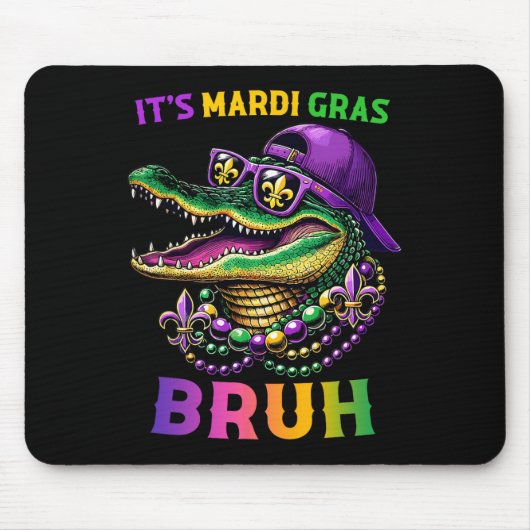 Mardi Gras Bruh Marigator Alligator Mardi Gra Mousepad (Vorne)