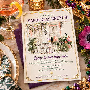 Mardi Gras Brunch New Orleans Balkon Einladung