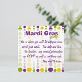 Mardi Gras Bubble Dots Einladung (Stehend Vorderseite)