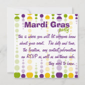 Mardi Gras Bubble Dots Einladung (Vorderseite)
