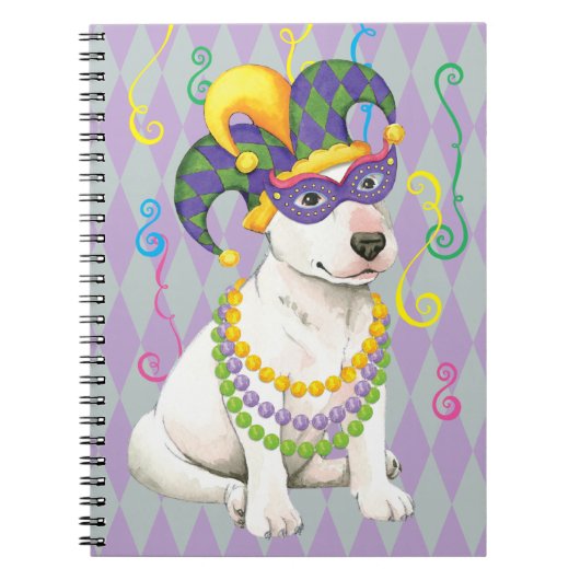 Mardi Gras Bull Terrier Notizblock (Vorderseite)