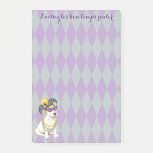 Mardi Gras Bull Terrier Post-it Klebezettel