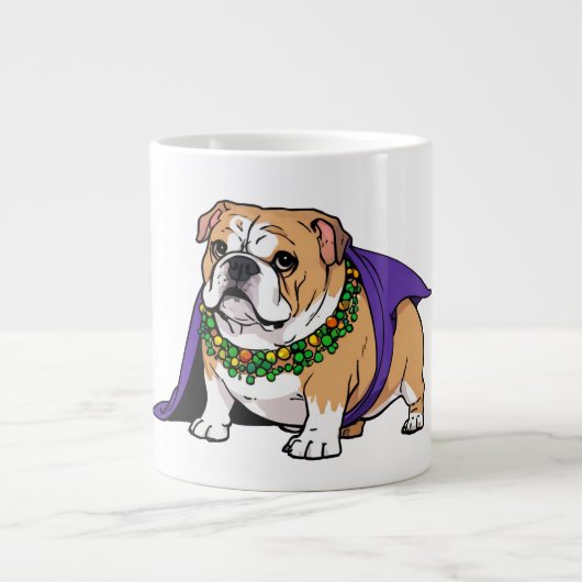 Mardi Gras Bulldog King Tasse (Vorderseite)