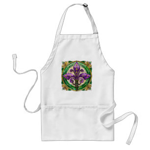 Mardi Gras Buntglas Fleur de lis Schürze