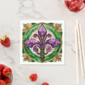 Mardi Gras Buntglas Fleur de lis Serviette (Beispiel)