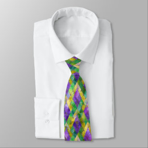 Mardi Gras Buntglas-Harlekin-Druck Krawatte