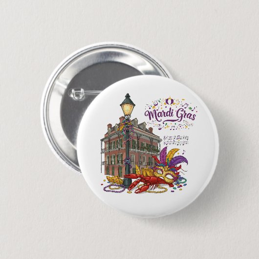 Mardi Gras Button (Vorne & Hinten)