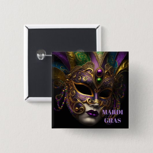 Mardi Gras Button (Vorne & Hinten)