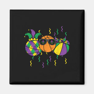 Mardi Gras Bysketbyll Fun Sports Boys Kinder Klein Magnet