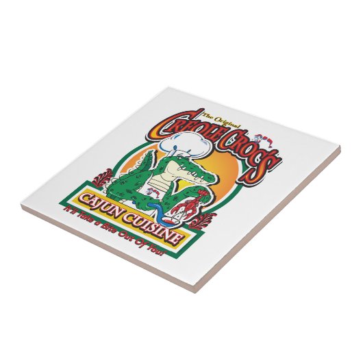 Mardi Gras Cajun Crocodile Fliese (Seite)