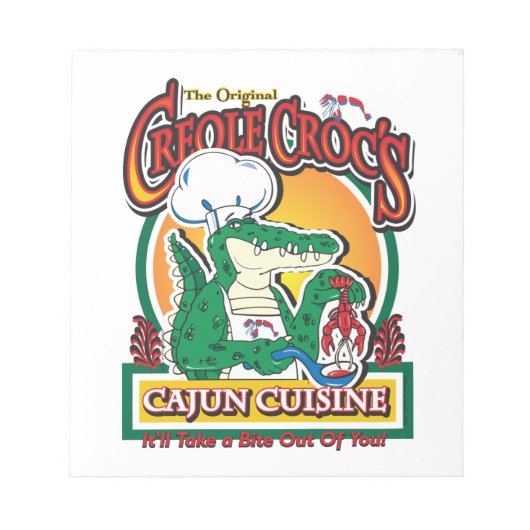 Mardi Gras Cajun Crocodile Notizblock (Vorderseite)