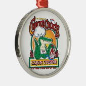Mardi Gras Cajun Crocodile Ornament Aus Metall (Rechts)