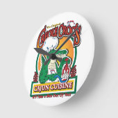Mardi Gras Cajun Crocodile Runde Wanduhr (Winkel)